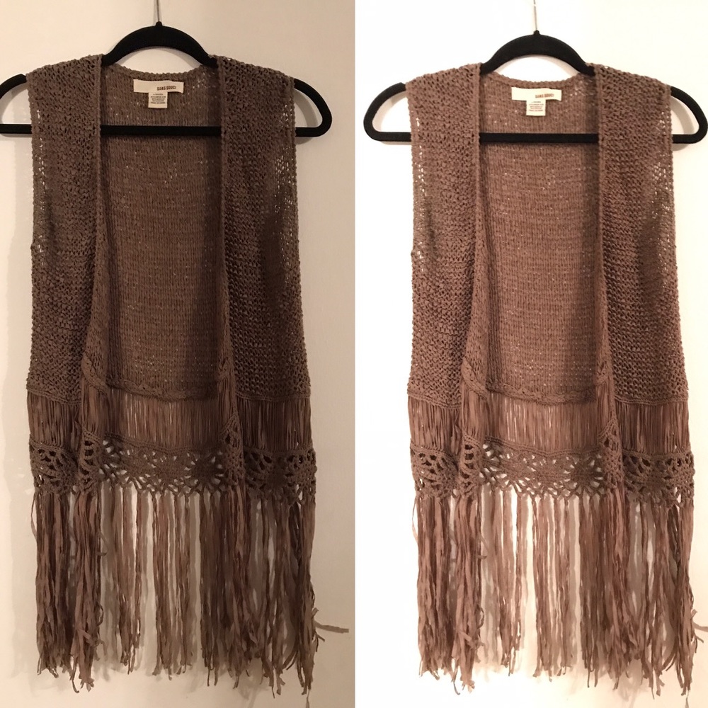 NWOT Brown Boho Fringe Festival Vest